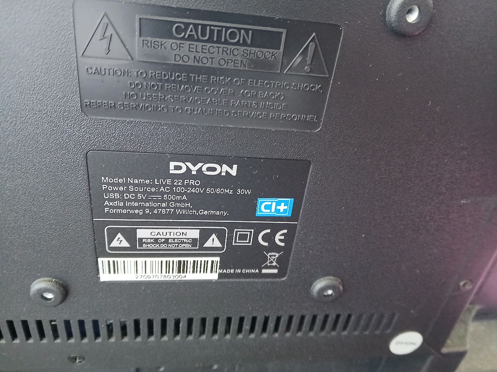 Fernseher: Dyon Live Pro HD Ready TV - 50x30cm – Gebraucht aus Dübendorf von LoRi-2026 2