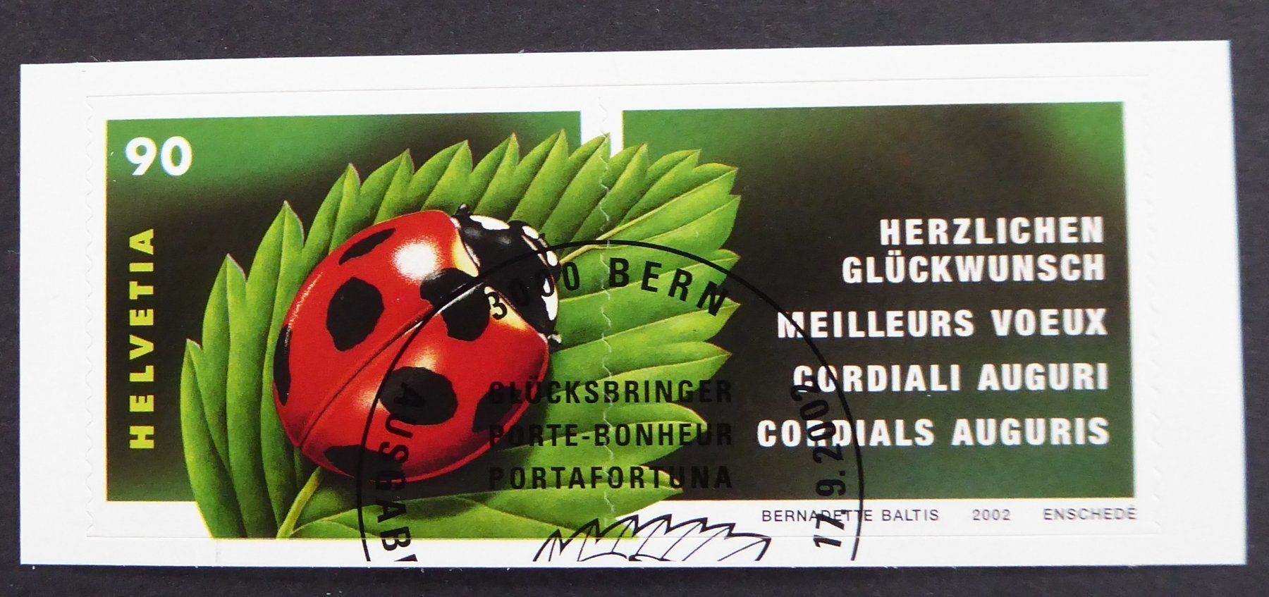 Alle Briefmarken: 2002 - CH - Znr. 1060 / Einzelwert - gest. ES - 17.09.2002 – Neu (gemäss Beschreibung) aus Holziken von Cindy003