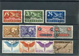 1923-40 Flugpostmarken Nr. 3-13 gest. 2)