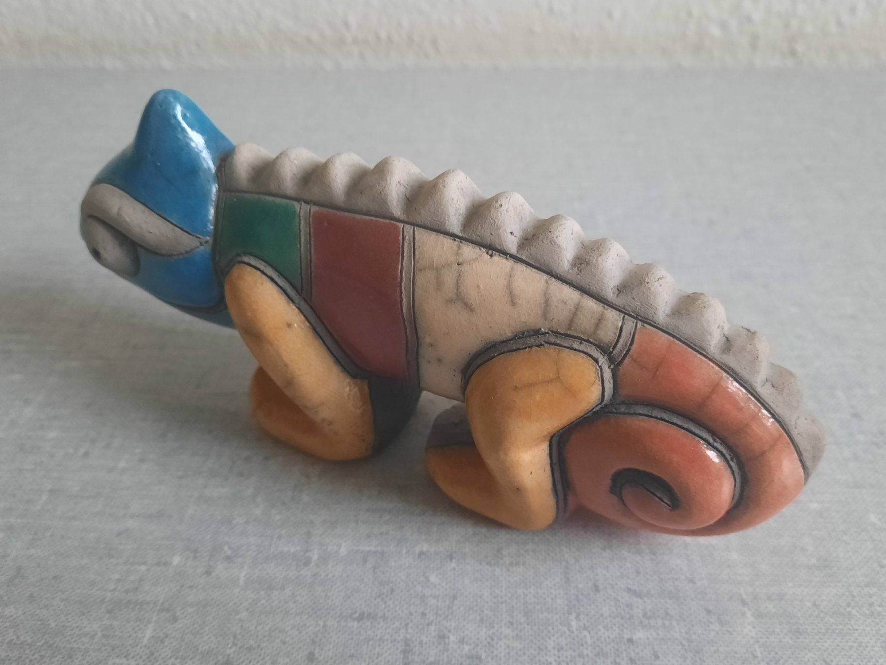 Statuette: Bunter Keramik Leguan – Usato da Weinfelden venduto da Yenas10 3