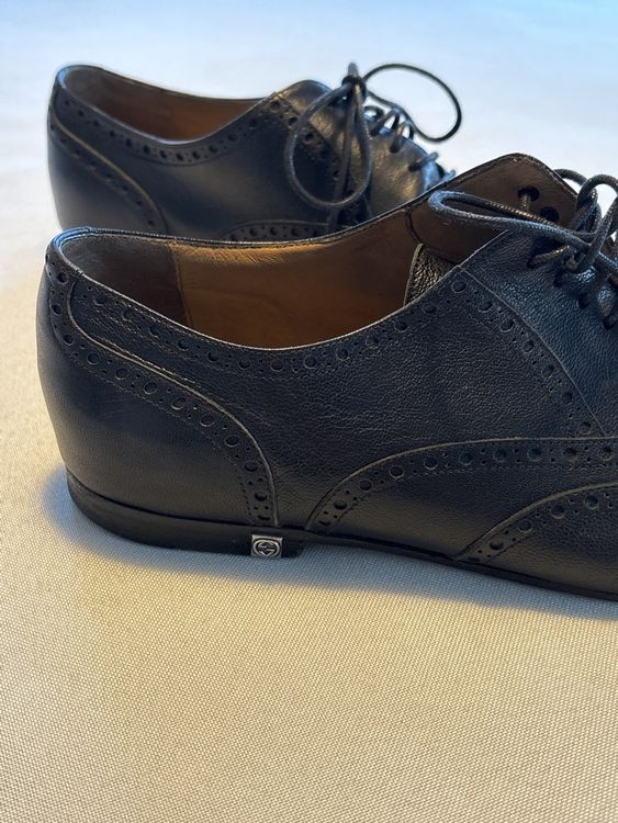 Gucci Men's black Leather Shoes, Size 43.5 4