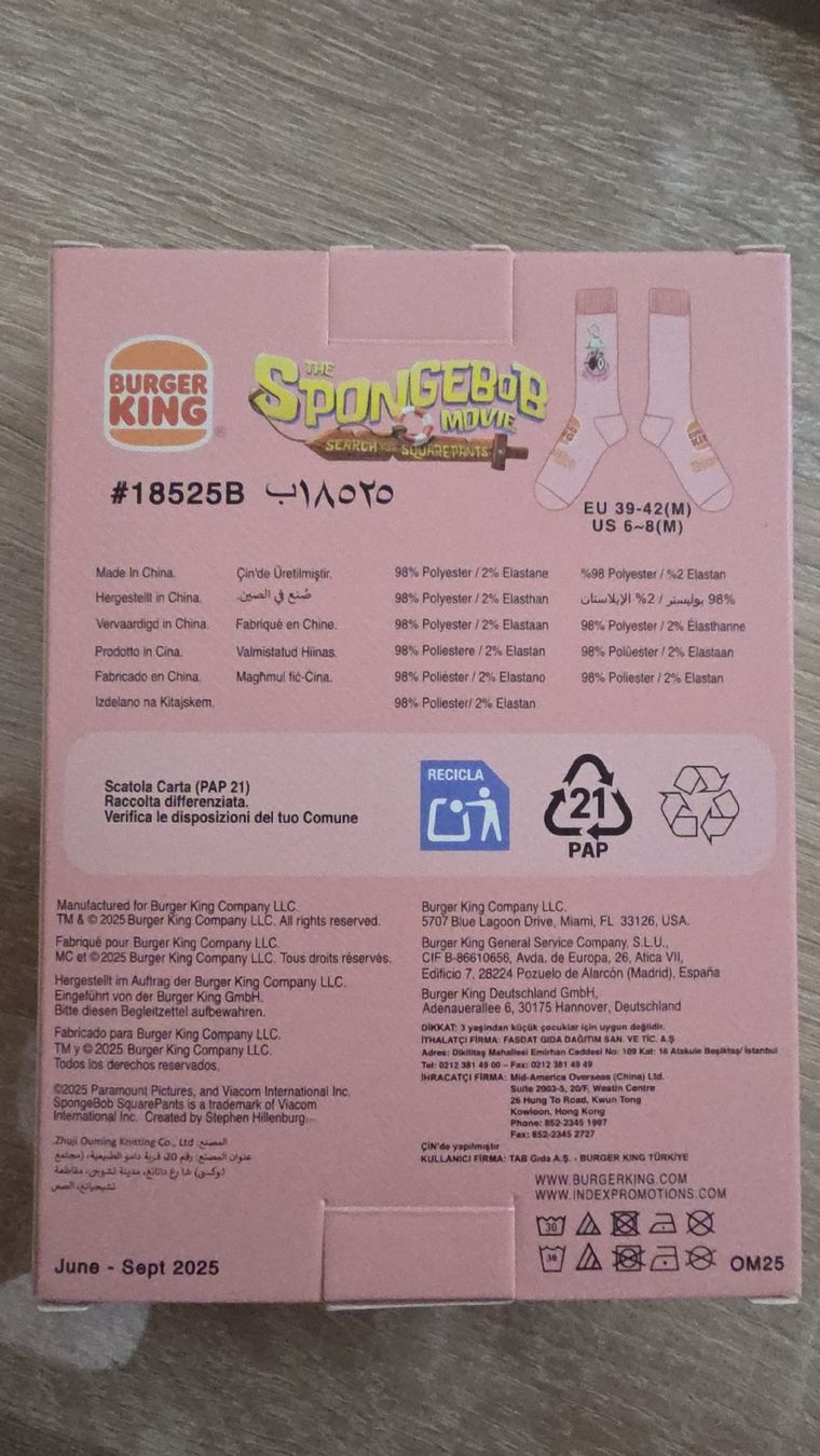Calze: Patrick Star Burgerking Socken Gr. 39-42 – Nuovo e nell'imballaggio originale da Emmenbrücke venduto da BaconCola 1