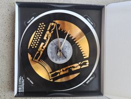 Schallplattenuhr Wanduhr Vinyl schwarzgold