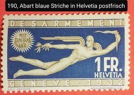 MA294) 190, Abart blaue Striche in Helvetia postfrisch