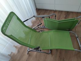2 Set Liegestühle Sonnenliegen, hellgrün