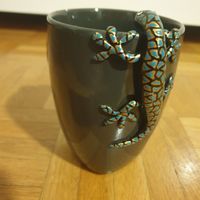Handgemachte Eidechse Tasse