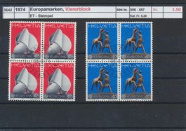 1974 "Europamarken", Viererblock, ET - Stempel