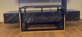 TV-Möbel Schwarz Marmor Optik