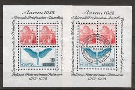 1938 : Block W11 , Aarau, postfrisch und o KP 140.--
