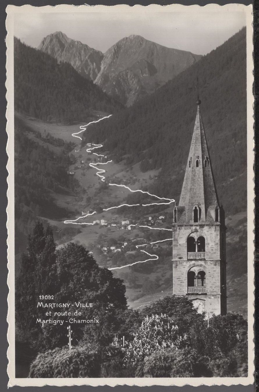 Cartoline postali: Martigny - Ville  et route de Martigny - Chamonix – Usato da Aarau venduto da kufi44