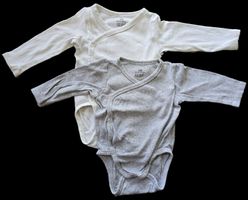 2er Set H&M Wickelbody, Langarm, Grösse 62 weiss & grau