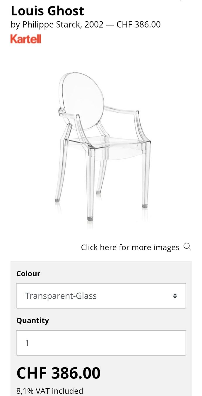 Kartell Poltrone: Kartell Ghost Stuhl – Usato da Zug venduto da mikey1130 5