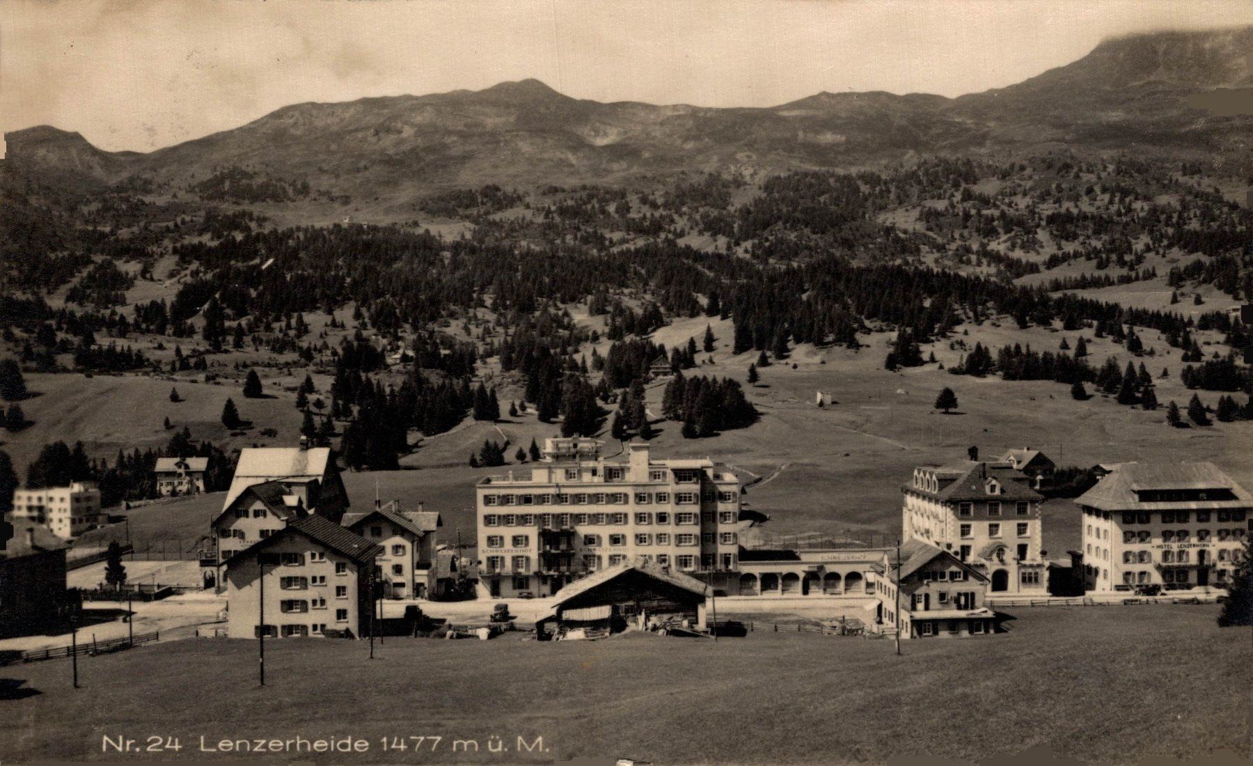 Cartoline postali: Lenzerheide 1477 m.ü.M., Hotel Schweizerhof – Usato da Bronschhofen venduto da Astore