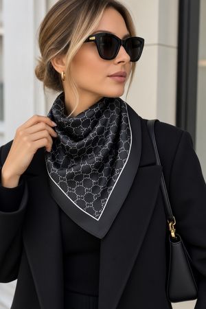 Schwarzes Tuch mit Muster - Neu!