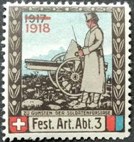 Soldatenmarken 1.WK, Festungs Art Abt 3, Aufdr, Wi Fst 22
