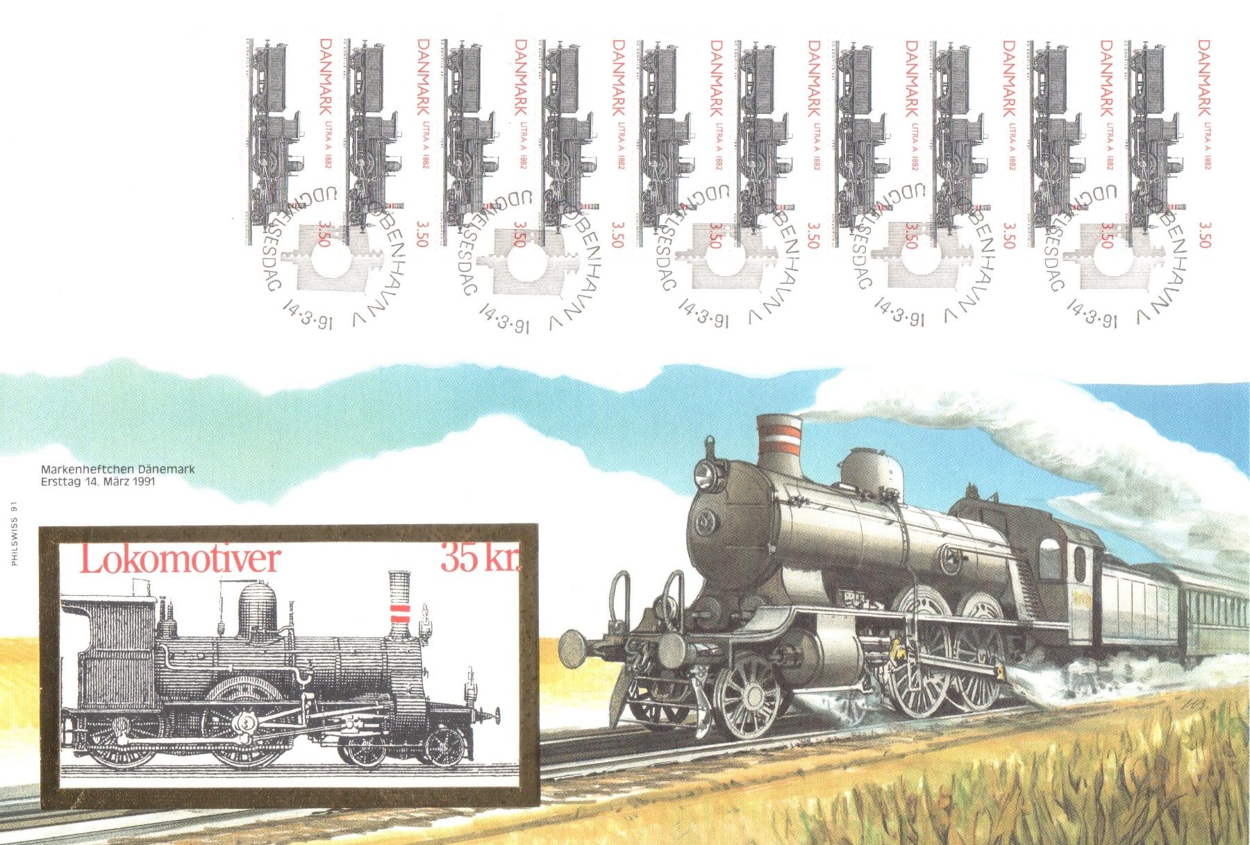 Alle Briefmarken: Denmark - Lokomotiver - 1991 - 1995 – Neu und originalverpackt aus Chavornay von 4dphila 3
