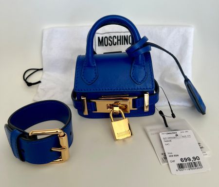 Mini Moshino Tasche, royalblau. NEU