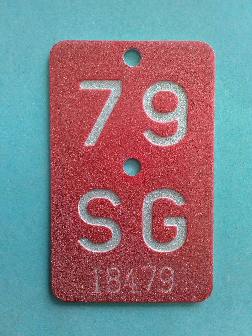 Insegne: Velonummern Fahrradnummer SG 79 – Usato da Appenzell venduto da lama19