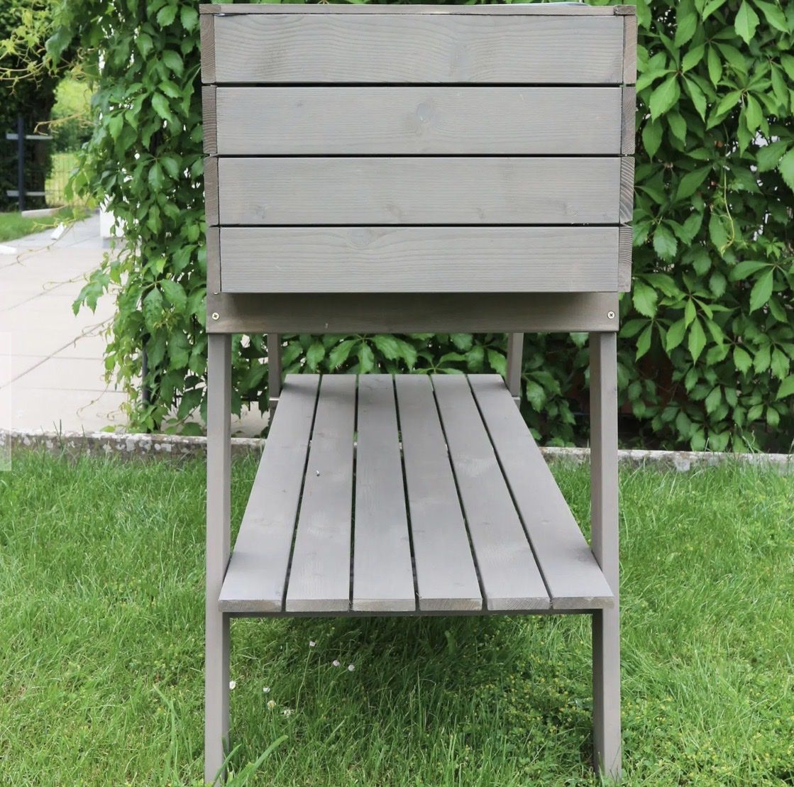 Blumentöpfe: Hochbeet mit Regal grau Holz – Gebraucht aus Auenstein von chpomfra 2