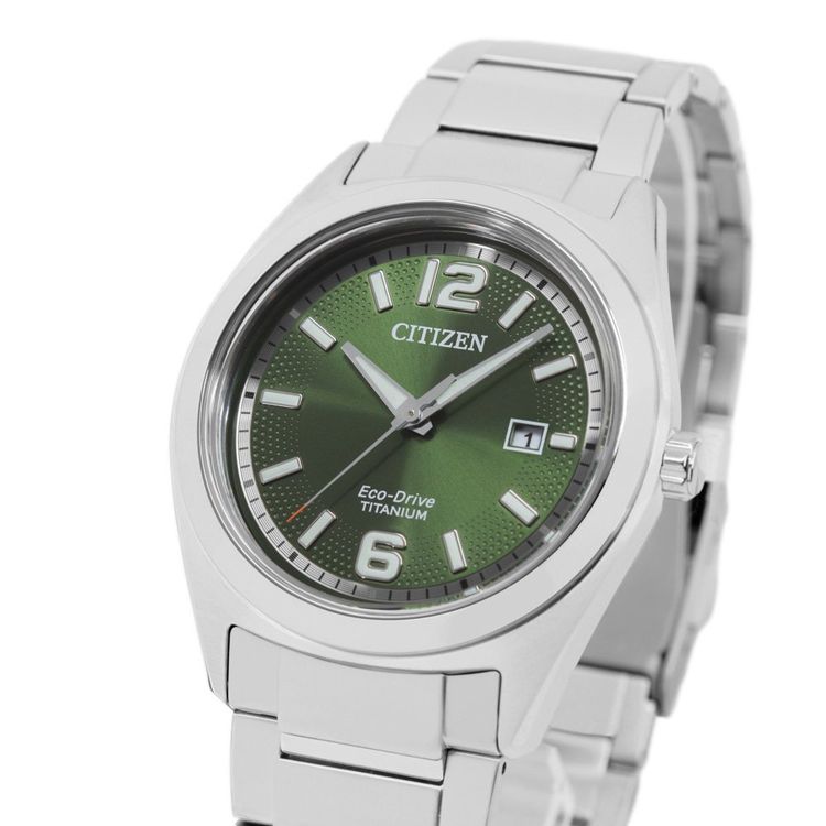 Citizen Orologio Uomo Eco Drive Super Titanio 42mm Quadrante Verde AW1641- 81X