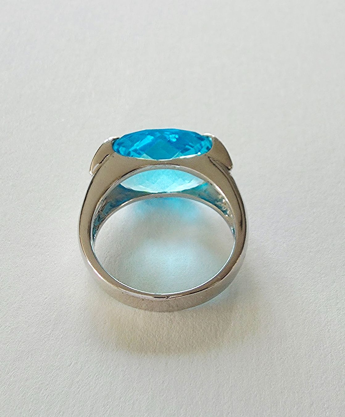 Anelli: Modernem Silberring 925 mit grossem blauem Topas - Neu – Nuovo e nell'imballaggio originale da Uetikon am See venduto da Coralreef 6