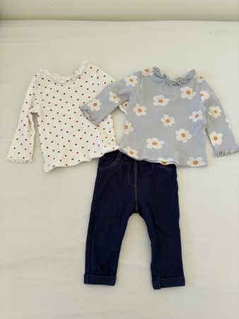 2er Set Baby Oberteile mit Leggings, Gr. 68