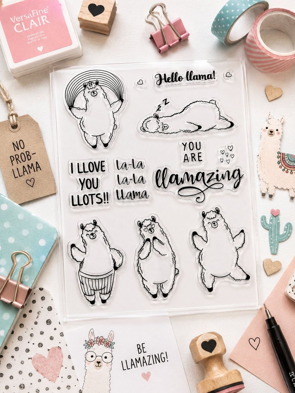 Timbri: Neues Set  Motivstempel  Lama, Lamas – Nuovo e nell'imballaggio originale da Effretikon venduto da wenuss