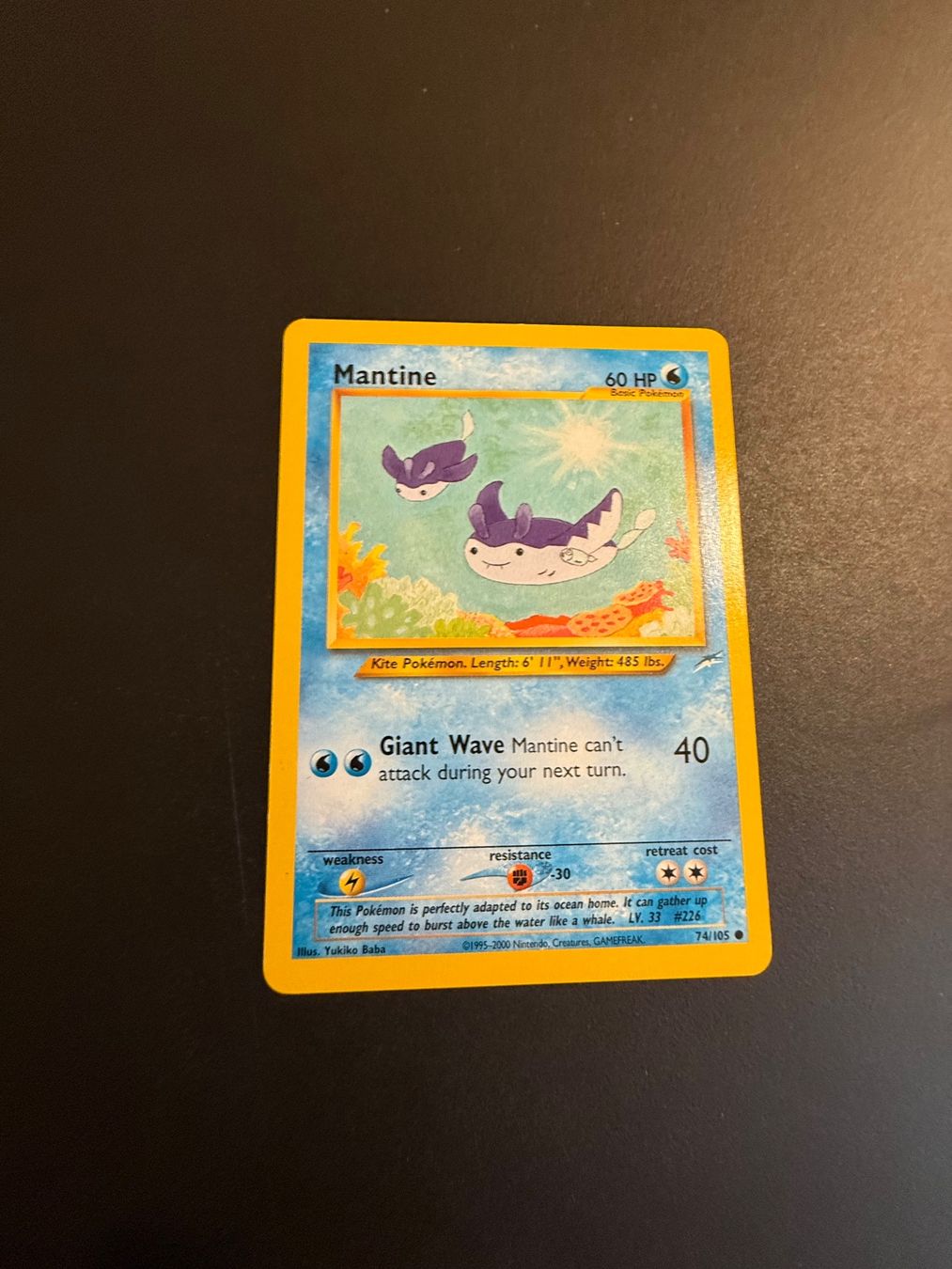 Pokémon Carte collezionabili: Mantine 74/105 Pokemon Neo Destiny – Usato da Zürich venduto da pokemon_cards