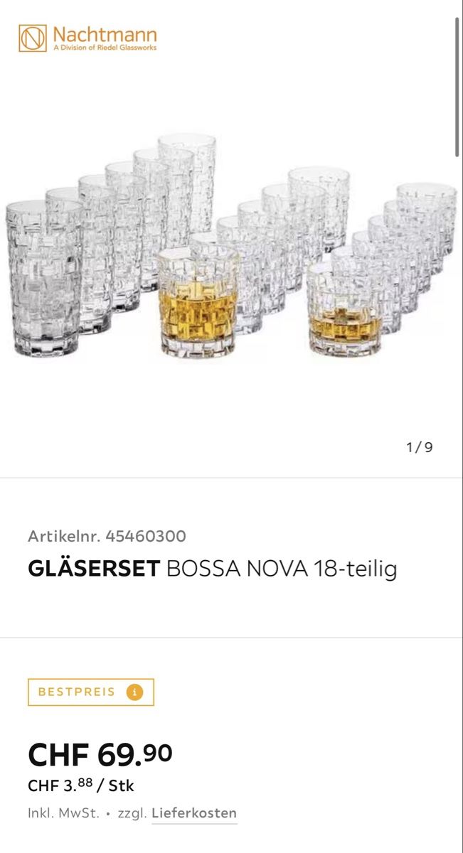 Set di piatti: Gläserset 18-teilig – Nuovo e nell'imballaggio originale da Oberentfelden venduto da rma_mmg2 2
