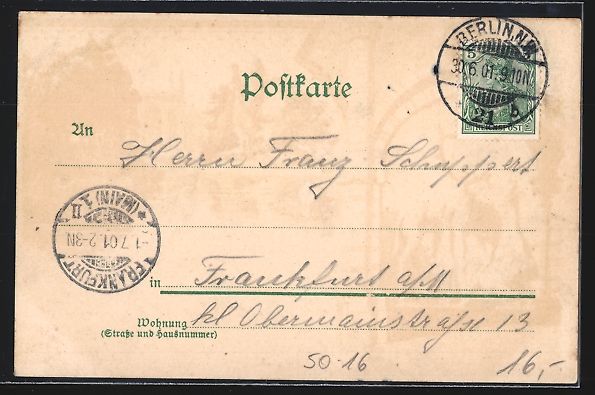 Ansichtskarten: Litho Berlin, Antilopenhaus m. Giraffen, – Gebraucht aus Berlin von bartko-reher 1