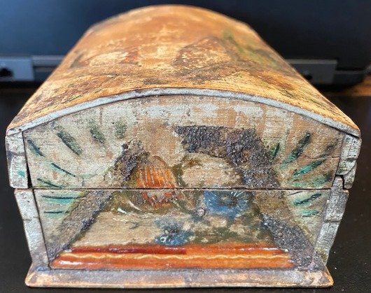 Cassapanche: Coffret de mariage peint - année 1800 – Usato da Epagny venduto da Kariba 3