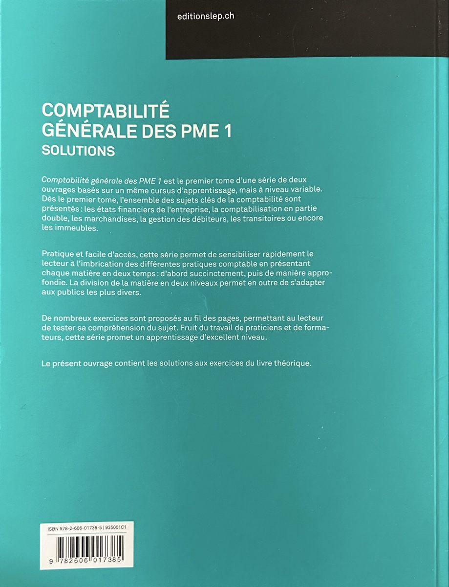 Bücher: Solutions Comptabilité Générale des PME 1 – Gebraucht aus Carouge GE von  1