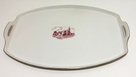 Platte Servierplatte Porzellan weiss Langenthal 1926 Dekor