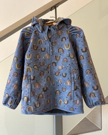 Mikk-Line Regenbogen Softshell Jacke Gr.98/104,gefüttert NEU