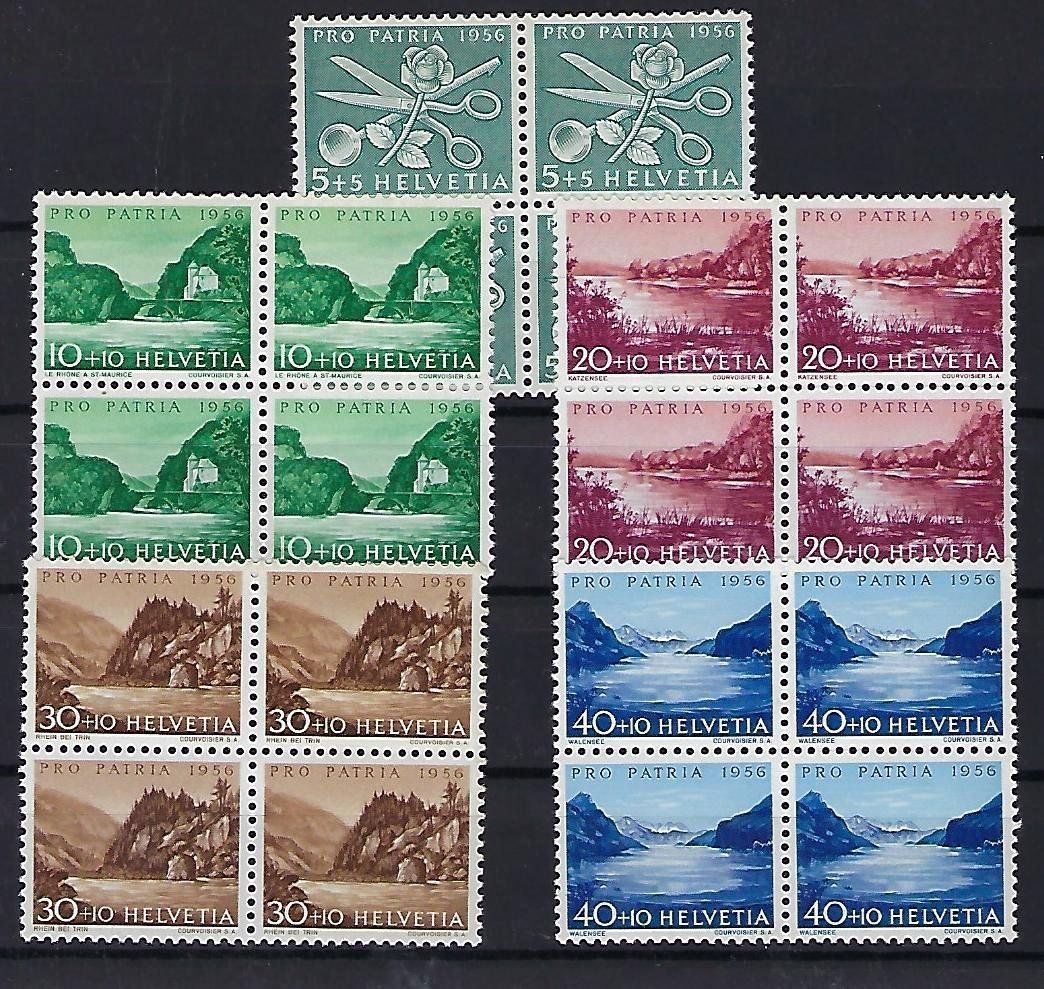 Tutti i francobolli: Pro Patria 1956 Viererblocks **   19331 – Usato da Lunden venduto da Animus999