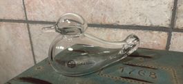Glasfigur Ente Roberto Niederer transparent guter Zustand