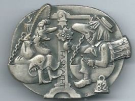 Fasnachtsplakette Basel, "Blaggedde" 1982 (Silber)