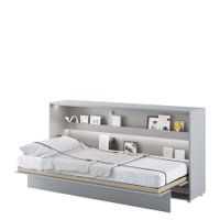 Schrankbett MIKE Horizontal Grau + LED - 90x200cm