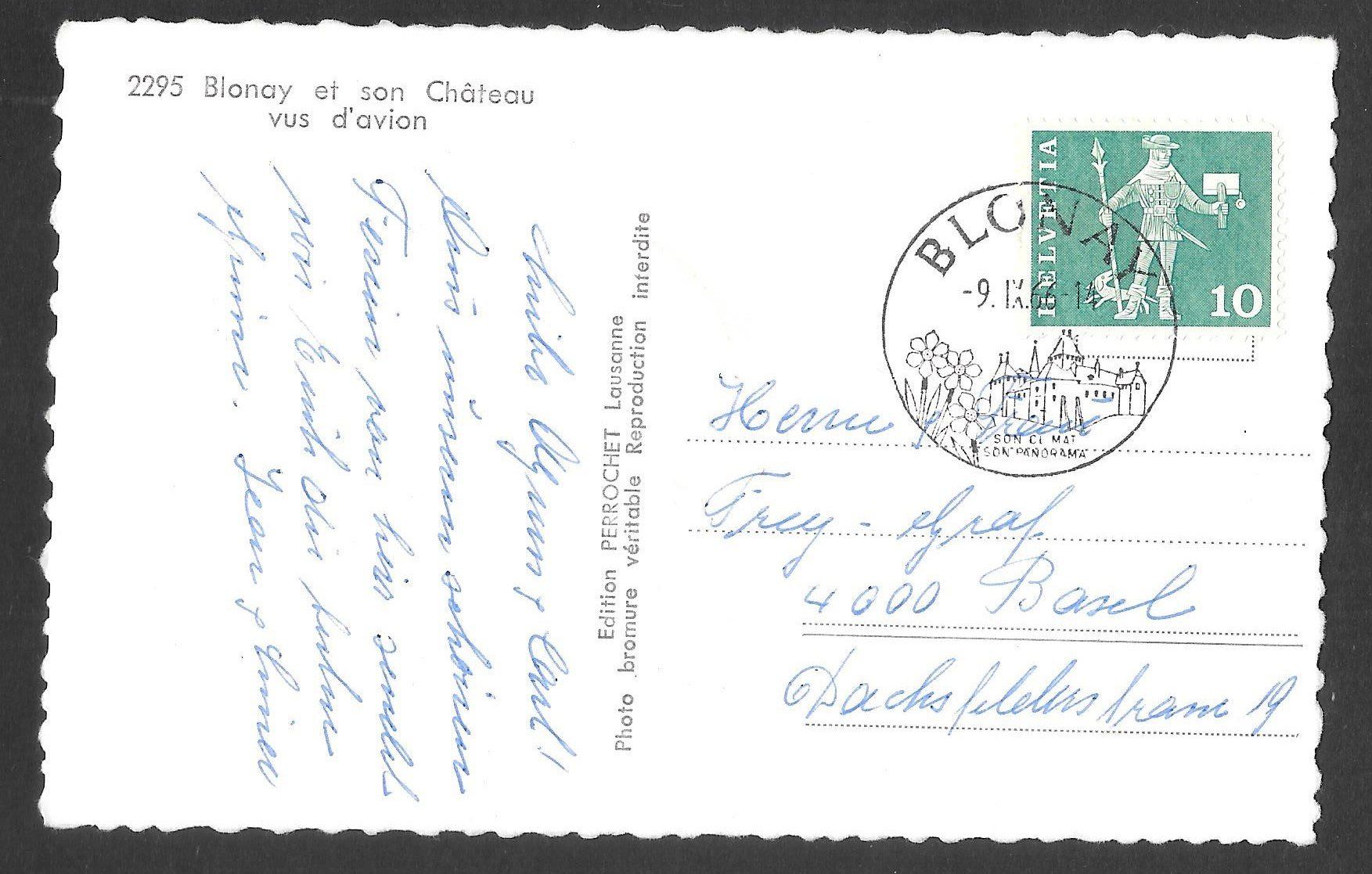 Cartoline postali: Blonay et son Château Vus d'avion – Usato da Olten venduto da clotaldi 1