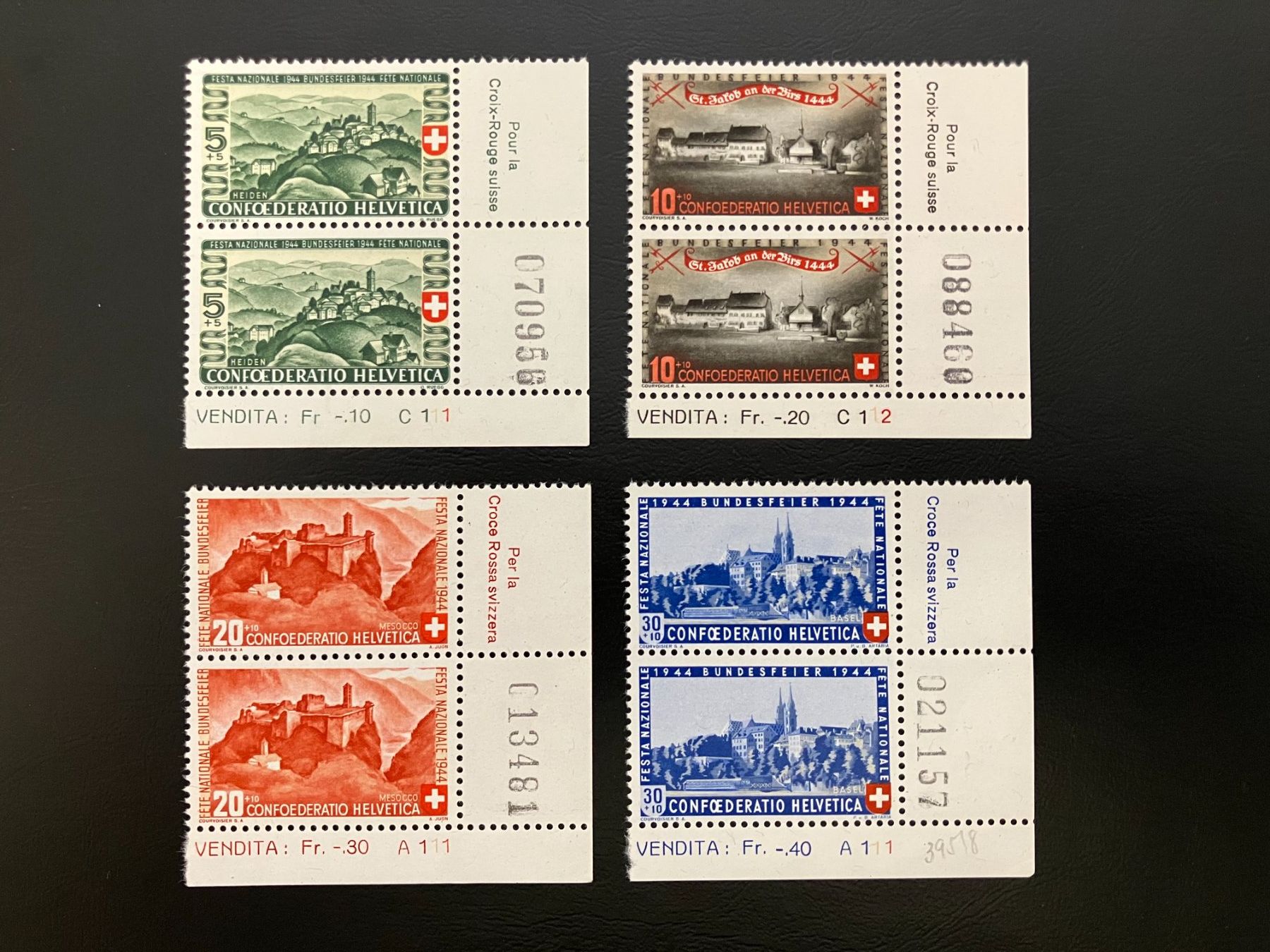 Alle Briefmarken: Pro Patria 20-29** Postfrisch, mit Eckstücken – Neu (gemäss Beschreibung) aus Solothurn von SO_Phila 1