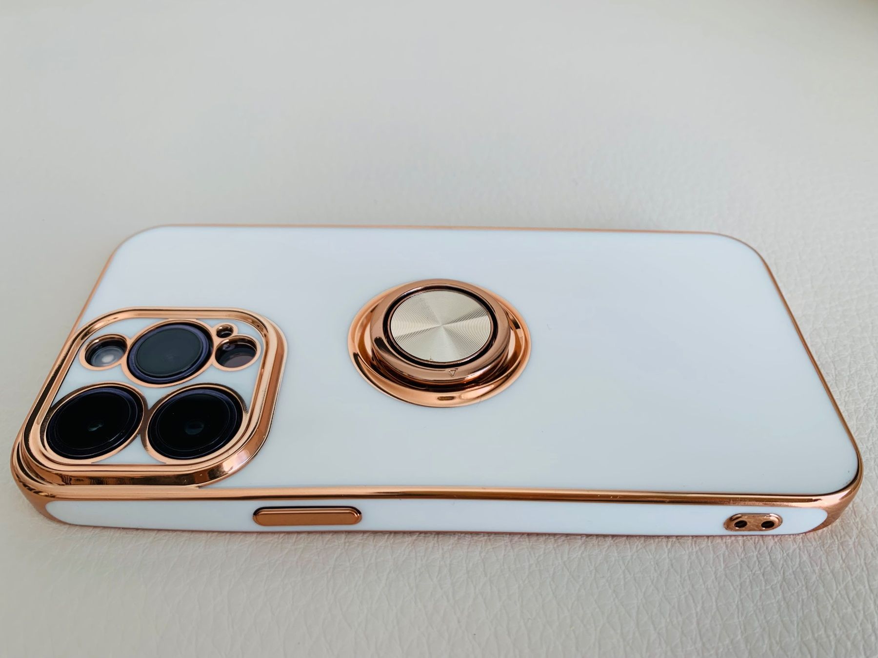 Apple Cover & Protezioni schermo: iPhone15 Pro Max Hülle Weiss/Rosegold mit Ringhalter – Nuovo e nell'imballaggio originale da Rikon im Tösstal venduto da Alpenmutz 3