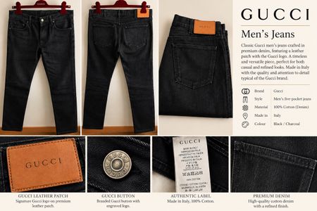 Herren Jeans Gucci schwarz Denim Grösse 34 Baumwolle
