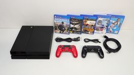 Sony PlayStation 4, 2 Controller, 5 Games