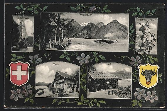 Cartoline postali: Altdorf, Schillerstein, Tellskapelle, Te – Usato da Berlin venduto da bartko-reher