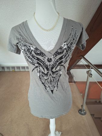 Hot Leathers Shirt, Tribal-Paisley, Grau, Gr. M,  Neu
