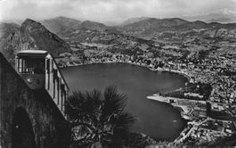 Vintage Postkarte: Standseilbahn Monte Brè, Lugano
