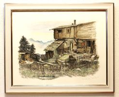 Walter Dick. Original Lithographie. Jg 2008. Handkoloriert.
