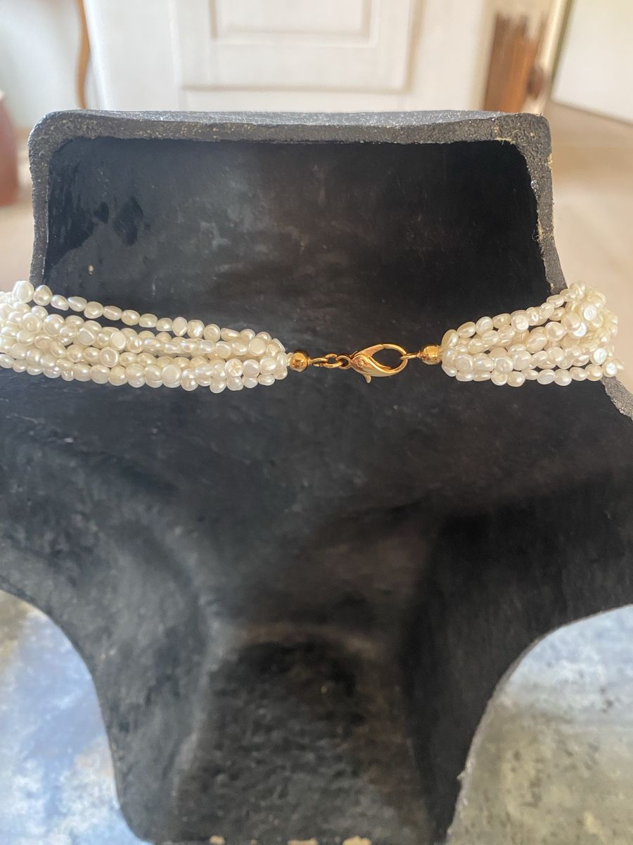 Perle (finte): Süsswasser-Perlen - Collier 8 - Rang, weiss, grau, rosa – Usato da Embrach venduto da bea_8424 1
