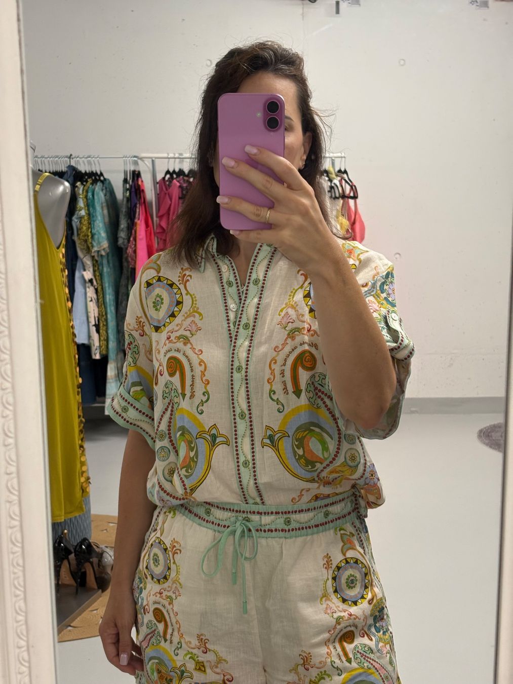 Blusen: Alémais Hemdbluse gemustert 36 Leinen weiss Bluse oversize – Neu (gemäss Beschreibung) aus Regensdorf von secondchancefashion 1