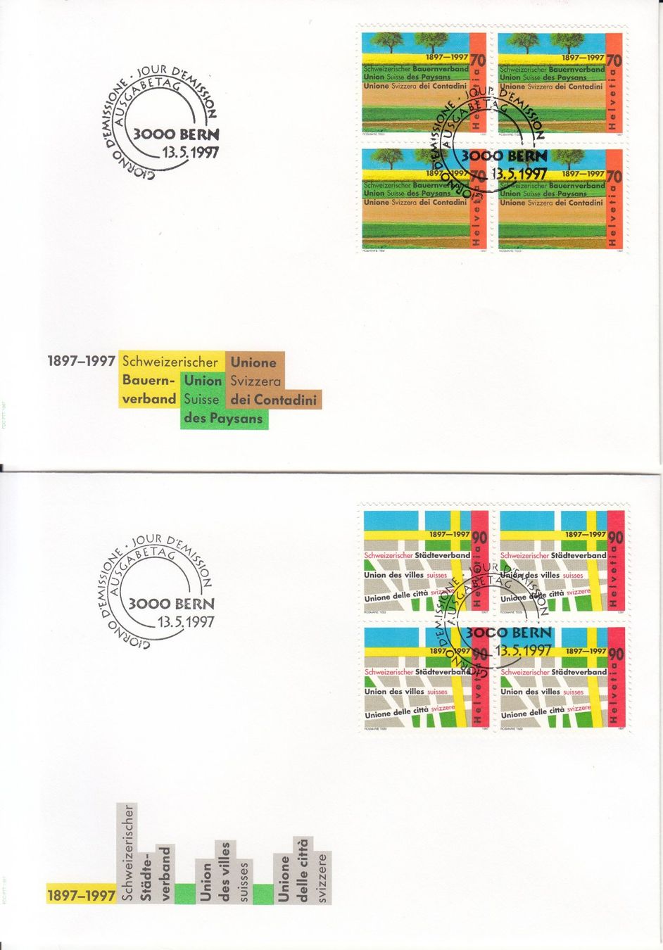 Tutti i francobolli: SBK 920 - 921 im 4er-Block FDC – Usato da Bürglen TG venduto da StampGraf